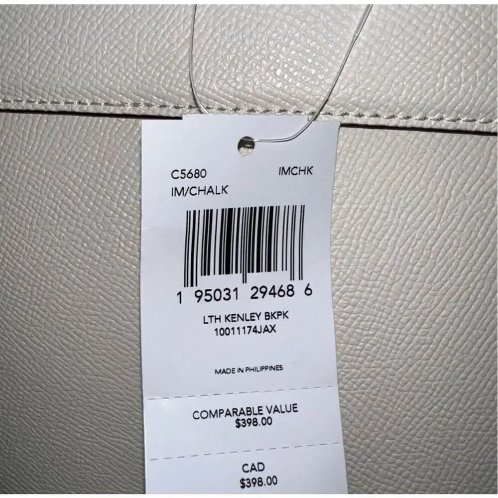 🔥🎁New! COACH Kenley Backpack Signature Canvas Chalk White Msrp:$398.00